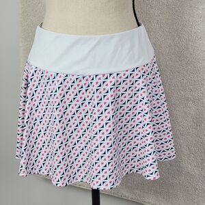 Kyodan Women's Multi Color Geometric Print Golf/Pickleball Skirt/Skort Sz M